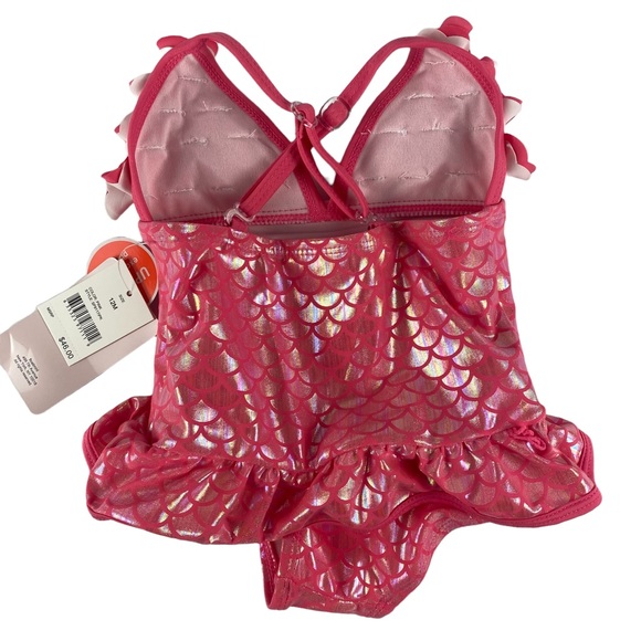 NWT Floatmini Baby Girl's 1 Piece Mermaid Swimsuit, Size 12M - Picture 2 of 6